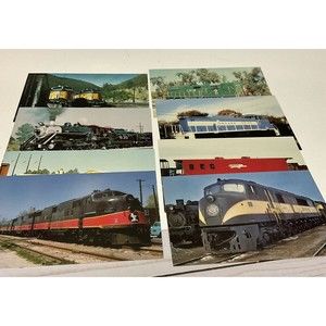 Trains, Locomotives Railway Yard Engine Lot Of 8 Postcards